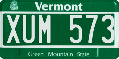 VT license plate XUM573