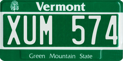 VT license plate XUM574