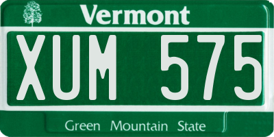 VT license plate XUM575