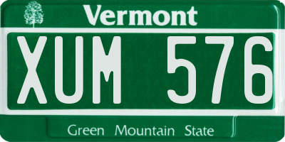 VT license plate XUM576