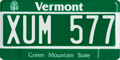 VT license plate XUM577