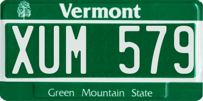 VT license plate XUM579