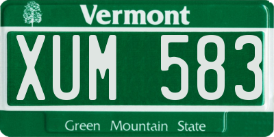 VT license plate XUM583