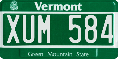 VT license plate XUM584