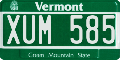 VT license plate XUM585