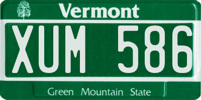 VT license plate XUM586