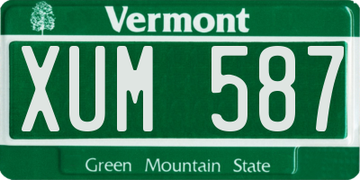 VT license plate XUM587