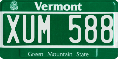 VT license plate XUM588