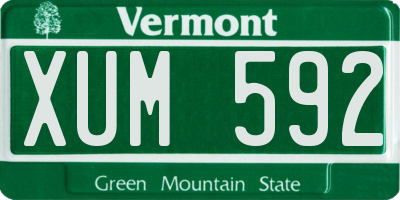 VT license plate XUM592