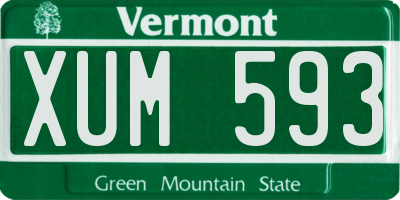 VT license plate XUM593