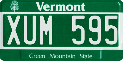 VT license plate XUM595