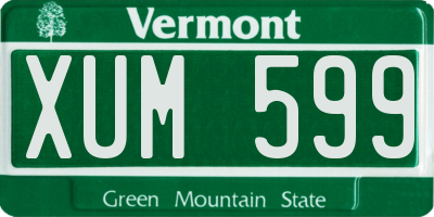 VT license plate XUM599