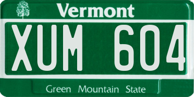 VT license plate XUM604