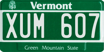 VT license plate XUM607