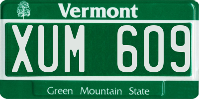 VT license plate XUM609