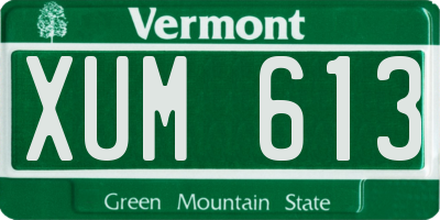 VT license plate XUM613