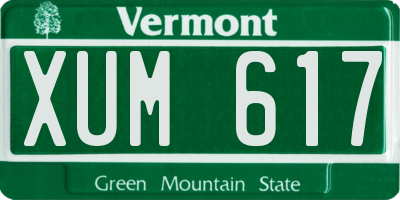 VT license plate XUM617