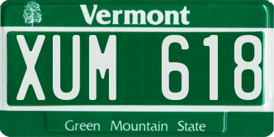 VT license plate XUM618