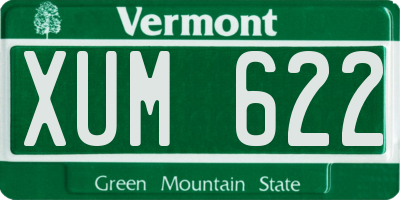 VT license plate XUM622