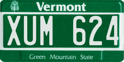 VT license plate XUM624