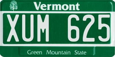 VT license plate XUM625