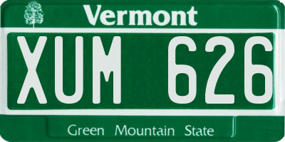 VT license plate XUM626
