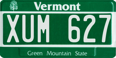 VT license plate XUM627