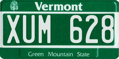 VT license plate XUM628