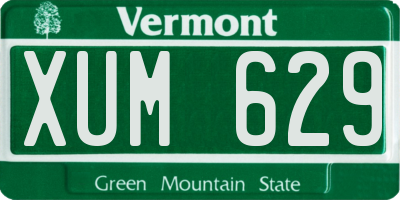 VT license plate XUM629