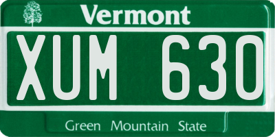 VT license plate XUM630