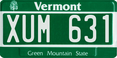 VT license plate XUM631