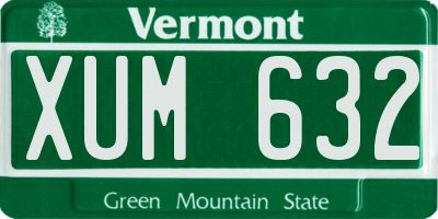 VT license plate XUM632