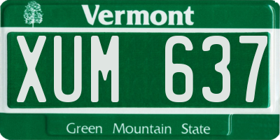 VT license plate XUM637