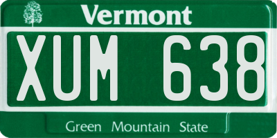 VT license plate XUM638