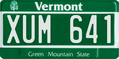 VT license plate XUM641