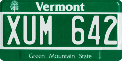 VT license plate XUM642