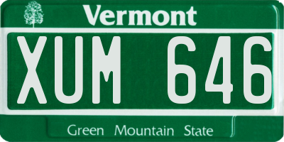 VT license plate XUM646