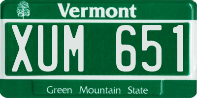 VT license plate XUM651