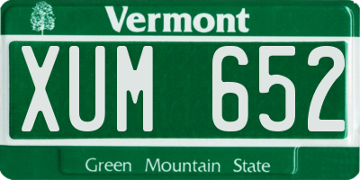 VT license plate XUM652