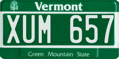 VT license plate XUM657