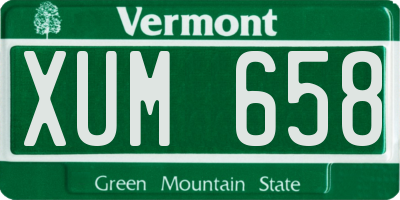 VT license plate XUM658