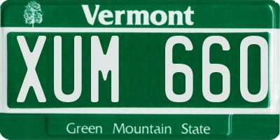 VT license plate XUM660
