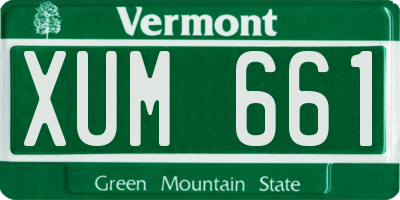 VT license plate XUM661