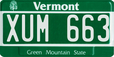 VT license plate XUM663