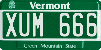 VT license plate XUM666