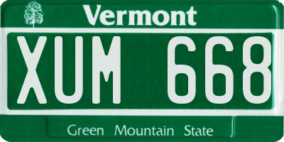 VT license plate XUM668