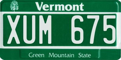 VT license plate XUM675