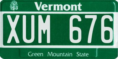 VT license plate XUM676