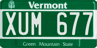 VT license plate XUM677