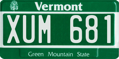 VT license plate XUM681